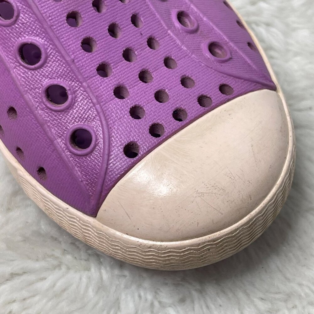 Native Kid's Purple Jefferson Rubber Washable Sneakers Slip On Shoes Size 7 - Picture 8 of 10